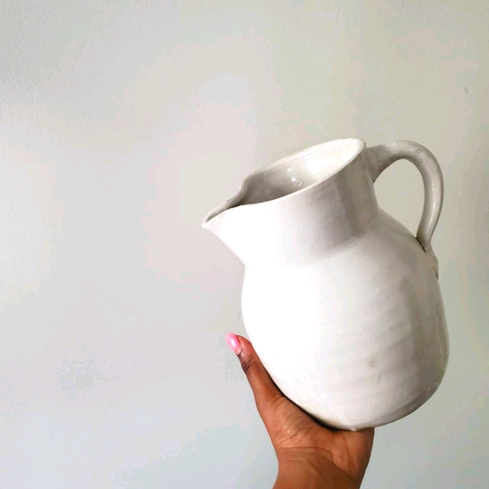 White pottery vase